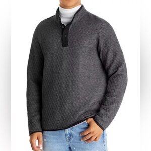 Marine Layer Men’s Corbet Quilted Reversible Pullover, Size Medium, Charcoal